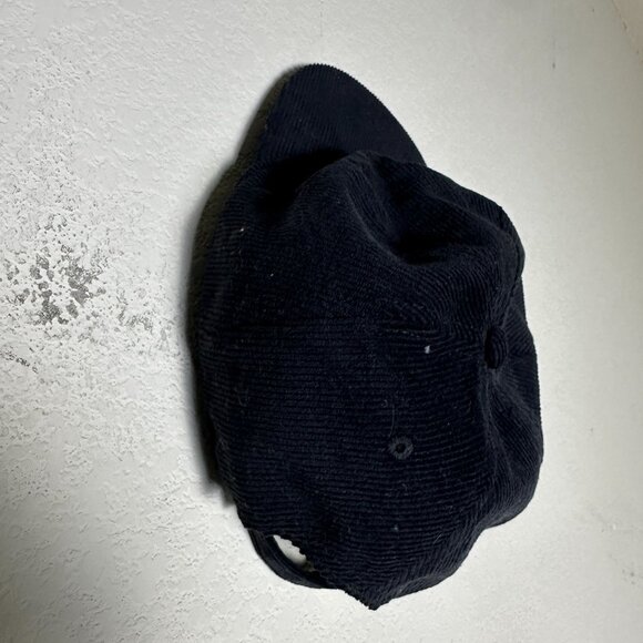 Y2K Pink Dolphin Corduroy Black Ghost Logo Adjustable "Rare" Cap Streetwear - Picture 5 of 8